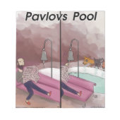 Pavlov's Pool Funny Cartoon Notitieblok (Voorkant)