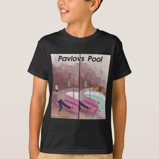 Pavlov's Pool Funny Cartoon T-shirt (Voorkant)