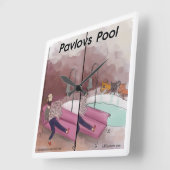Pavlov's Pool Funny Psychology Cartoon Vierkante Klok (Hoek)