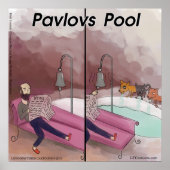 Pavlov's Pool Grappige Cartoon Poster (Voorkant)