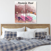Pavlov's Zwembad Grappige Cartoon Canvas Afdruk (Insitu (Slaapkamer))