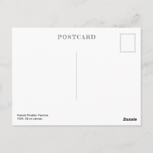 Pavonia | Francis Picabia | Briefkaart (Achterkant)