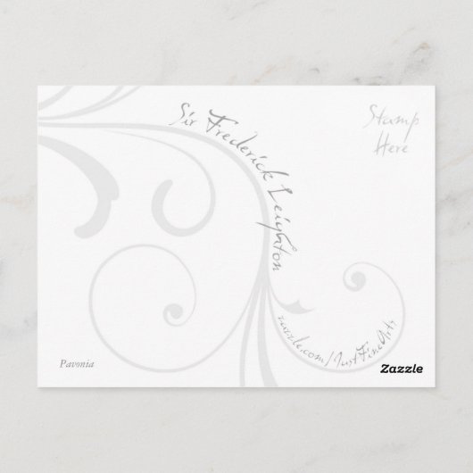 Pavonia - Lord Frederick Leighton Briefkaart (Achterkant)