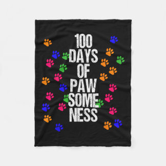 Paw 100 dagen school dier plezier gelukkig cadeau  fleece deken
