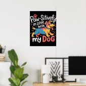 Paw-actief houden van mijn kleurrijke hond poster (Thuiskantoor)