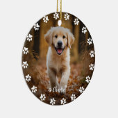 Paw afdrukken en aangepaste Schattigee huisdier fo Keramisch Ornament (Rechts)