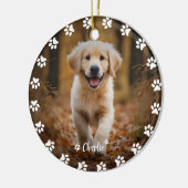 Paw afdrukken en aangepaste Schattigee huisdier fo Keramisch Ornament (Links)