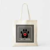  Paw-afdrukken en -hart Tote Bag (Voorkant)
