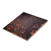 Paw afdrukken op de vloer Koper Bruin | Tegeltje (Zijkant)