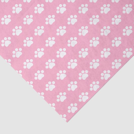 Paw afdrukken op roze achtergrond tissuepapier (Detail)