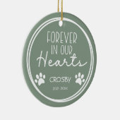 Paw-afdrukken voor altijd in onze hartfoto keramisch ornament (Rechts)