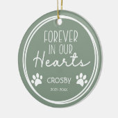 Paw-afdrukken voor altijd in onze hartfoto keramisch ornament (Links)