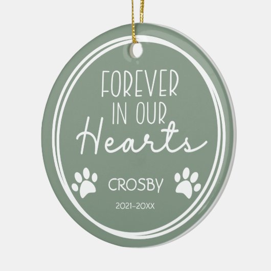 Paw-afdrukken voor altijd in onze hartfoto keramisch ornament (Links)