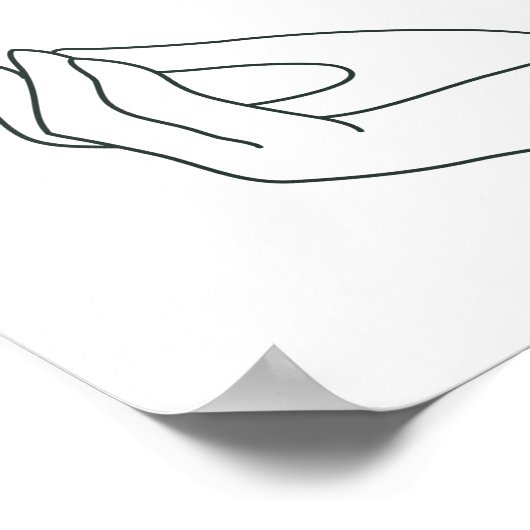 Paw and Hand Line Art Poster (Hoek)