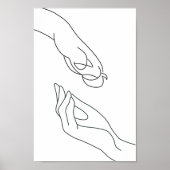 Paw and Hand Line Art Poster (Voorkant)