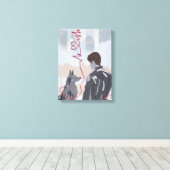 Paw and Heart I – Animal and Human Love Canvas Afdruk (Insitu (Houten vloer))