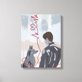 Paw and Heart I – Animal and Human Love Canvas Afdruk