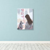 Paw and Heart II – Animal and Human Love Canvas Afdruk (Insitu (Houten vloer))