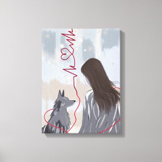 Paw and Heart II – Animal and Human Love Canvas Afdruk (Voorkant)