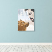 Paw and Pulse I – Animal and Human Bond Canvas Afdruk (Insitu (Houten vloer))