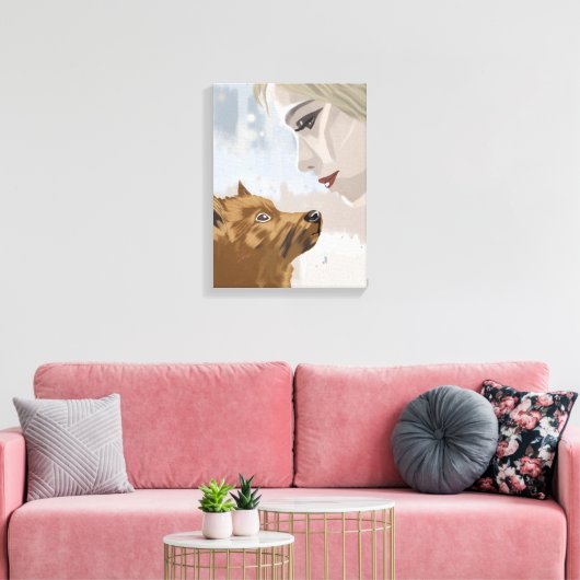 Paw and Pulse II – Animal and Human Bond Canvas Afdruk (Insitu (Woonkamer))