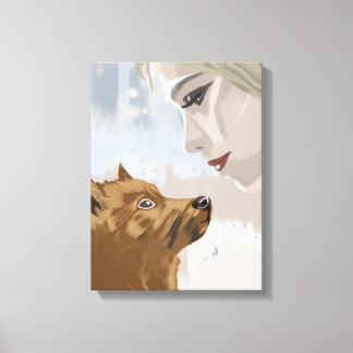 Paw and Pulse II – Dier en Menselijke Band Canvas Afdruk