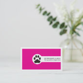 Paw and QR code hot pink Vet/Veterinary Clinic Visitekaartje (Staand voorkant)