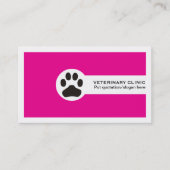 Paw and QR code hot pink Vet/Veterinary Clinic Visitekaartje (Voorkant)