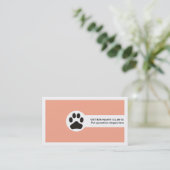 Paw and QR code peach Vet/Veterinary Clinic  Visitekaartje (Staand voorkant)