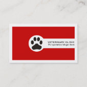Paw and QR code red Vet/Veterinary Clinic  Visitekaartje (Voorkant)