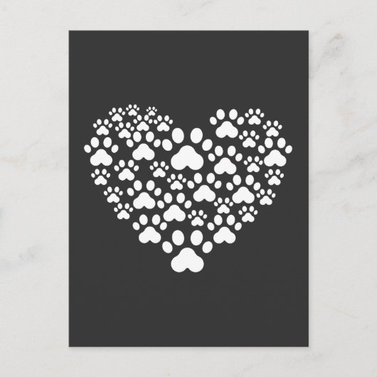 Paw Animal Heart Veterinarian Vet Tech Briefkaart (Voorkant)