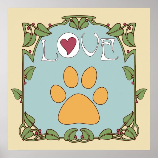 Paw Art Nouveau Poster (Voorkant)