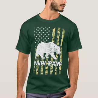 Paw Beer Camping Hiking Camouflage Verenigde State T-shirt