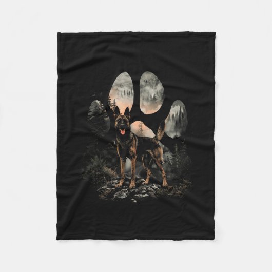 Paw Belgische Mechelse Hond Mama Pap Bergen Zonson Fleece Deken (Voorkant)