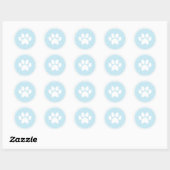 Paw Blue Print Sticker voor Puppy Birthday Invitae (Vel)