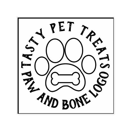 Paw Bone Pet behandelt levensmiddelen Zelfinktende Stempel (Design)