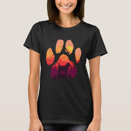 Paw Cairn Terrier Dog Mom Dad Mountains Sunset Dog T-shirt (Voorkant)
