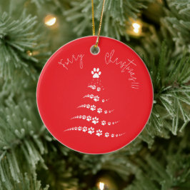 Paw Christmas Tree | Furry Christmas Keramisch Ornament