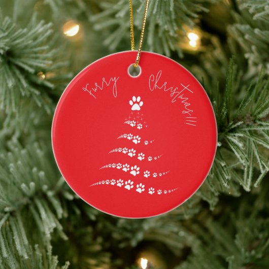 Paw Christmas Tree | Furry Christmas Keramisch Ornament (Boom)