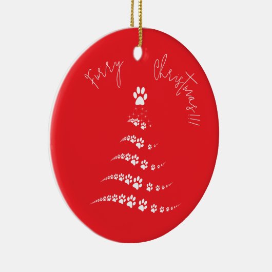 Paw Christmas Tree | Furry Christmas Keramisch Ornament (Rechts)