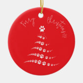 Paw Christmas Tree | Furry Christmas Keramisch Ornament (Voorkant)