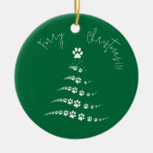 Paw Christmas Tree | Furry Christmas Keramisch Ornament (Voorkant)