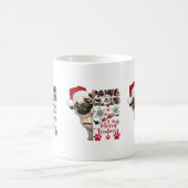 Paw Claus Pug in Santa Hat Snowflakes Hondenliefhe Koffiemok (Center)