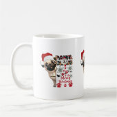 Paw Claus Pug in Santa Hat Snowflakes Hondenliefhe Koffiemok (Links)