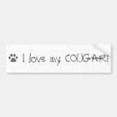 Paw-cougar, ik hou van mijn COUGAR! Bumpersticker (Voorkant)