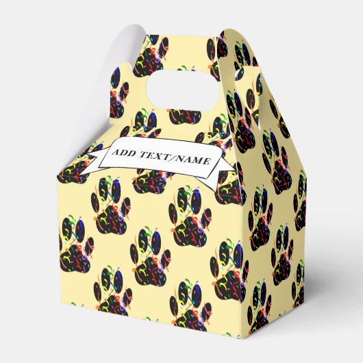 Paw drukt Confetti en Party Streamer op maat Bedankdoosjes (Achterkant)