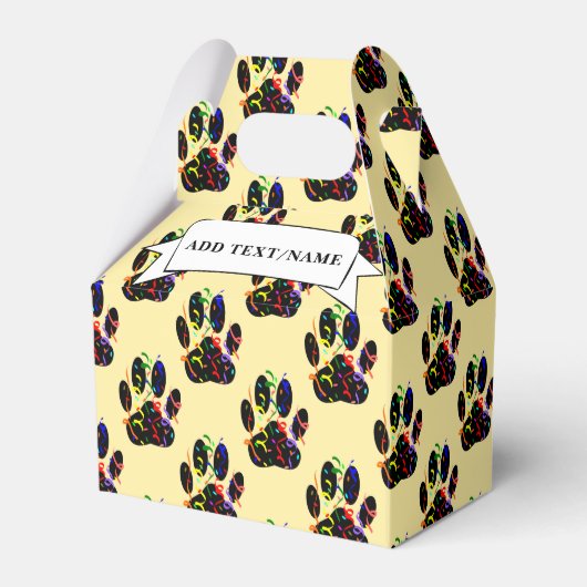 Paw drukt Confetti en Party Streamer op maat Bedankdoosjes (Voorkant Zijde)