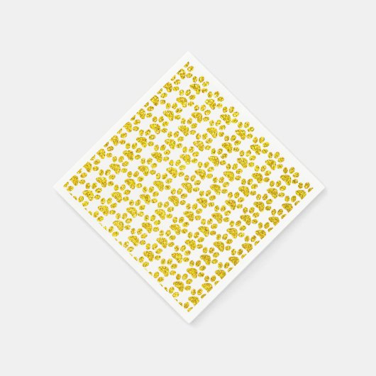 Paw Drukt Gold Glitter White Sparkly Cute Holiday Servet (Hoek)