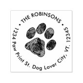 Paw Drukt Nieuw Adres Bewegend Ronde van het Adres Zelfinktende Stempel (Design)