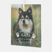 Paw Drukt ons engel-fotopapier af Glas Ornament (Voorkant links)